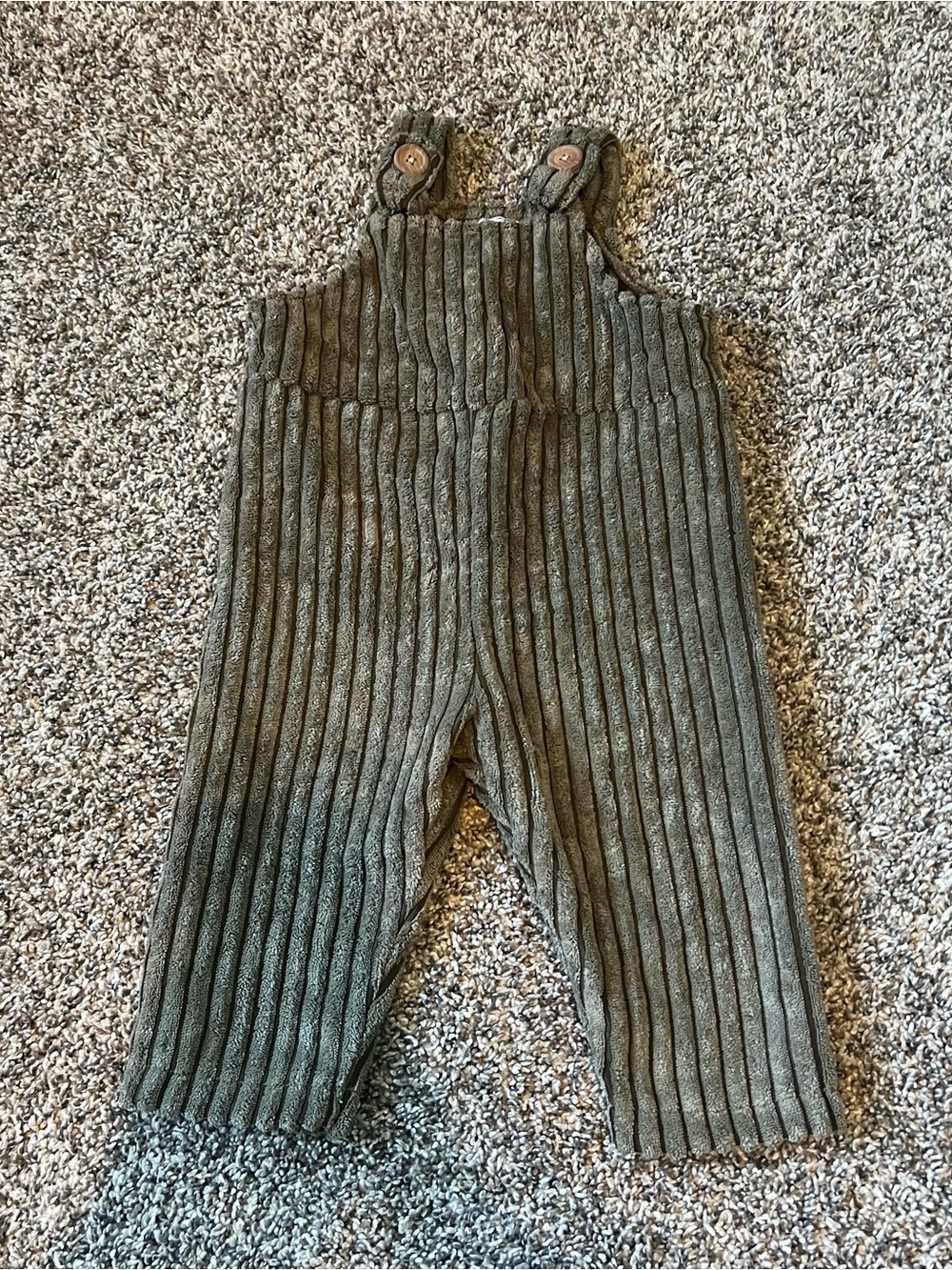 Corduroy Rib Overalls in Olive Green - Baby